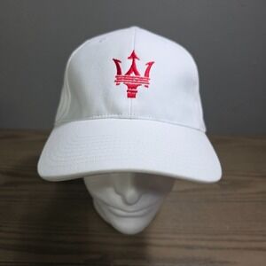 Maserati Automobile Cap White Embroidered Clean Smooth Look‎ Size Medium/ Large